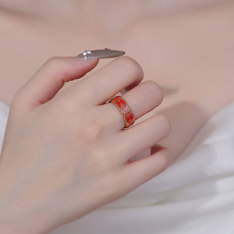 Fünf Schriften Kupfer Heilring | Spirituelle Balance Energie