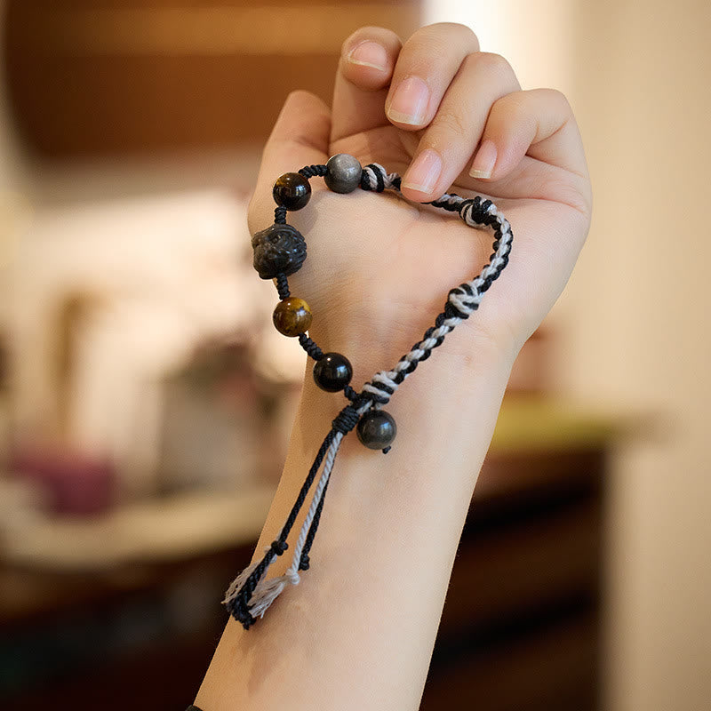 Fluorit-Amethyst-Schutzseilarmband 14–18 cm