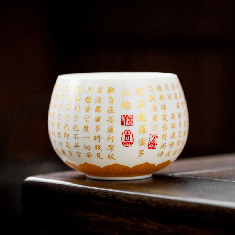 Keramik-Gaiwan mit Fu-Charakter, 150 ml, Meditationstee-Set