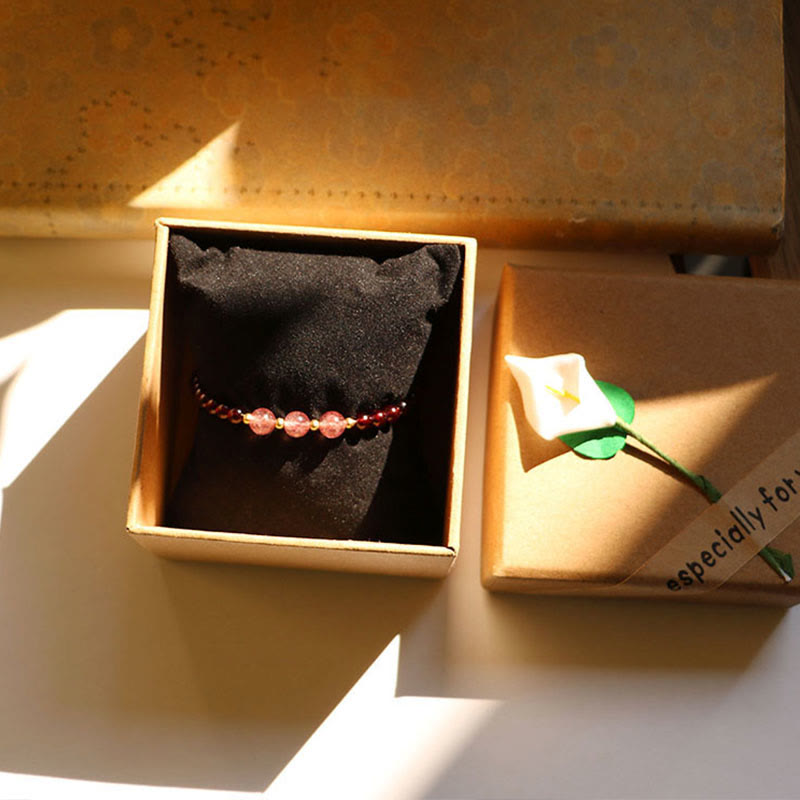 Granat & Erdbeerquarz Ruhiges Heilarmband