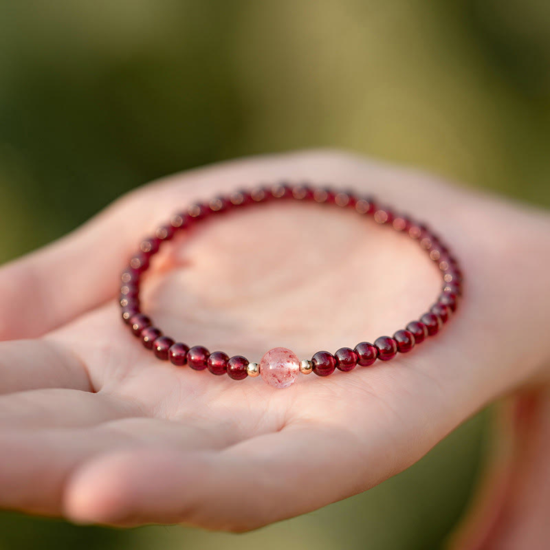 Granat & Erdbeerquarz Ruhiges Heilarmband