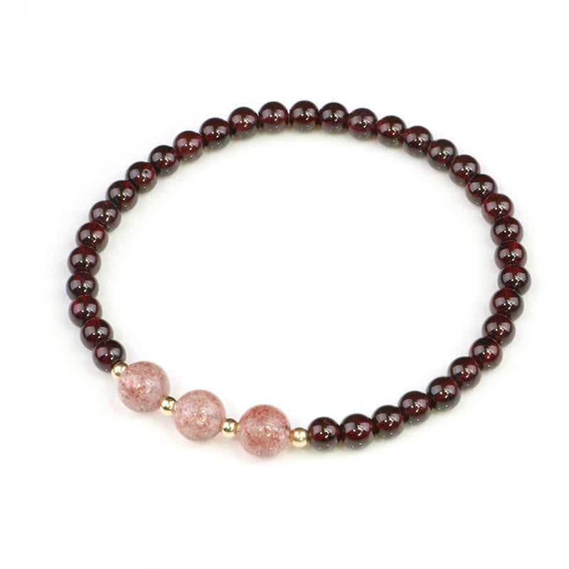 Granat & Erdbeerquarz Ruhiges Heilarmband