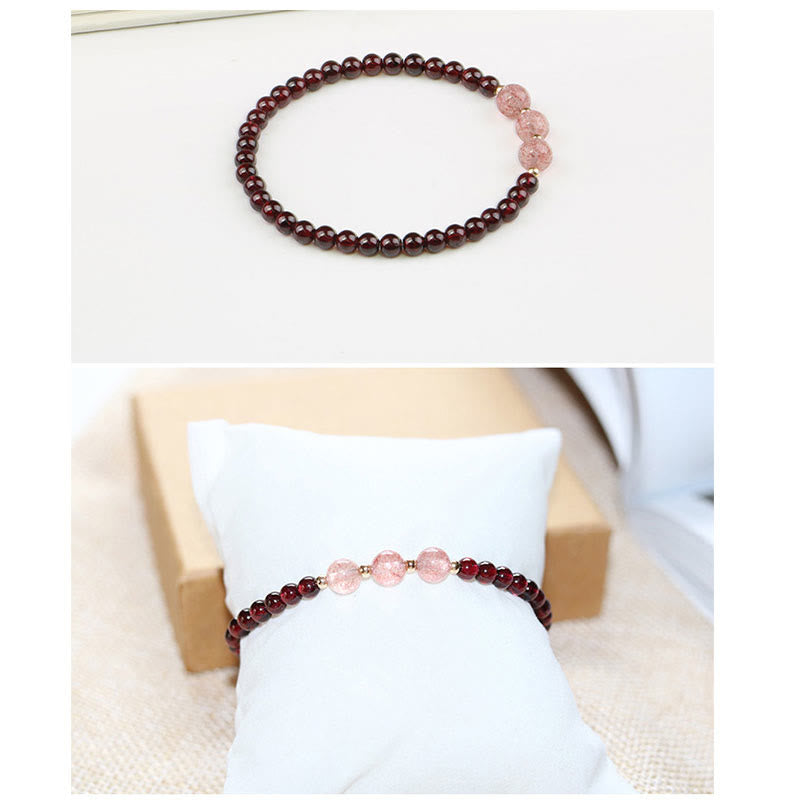 Granat & Erdbeerquarz Ruhiges Heilarmband