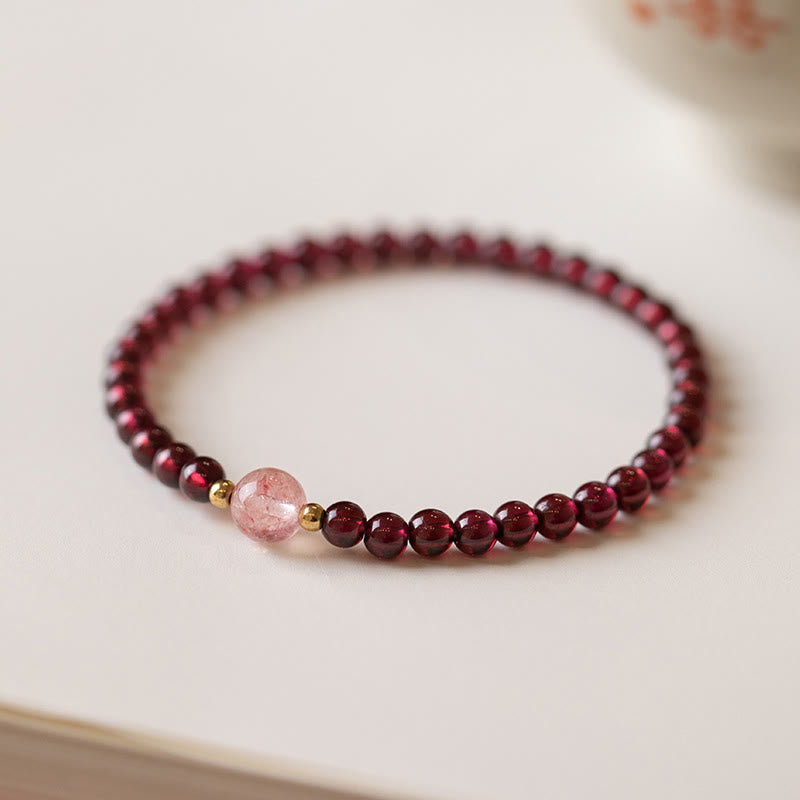 Granat & Erdbeerquarz Ruhiges Heilarmband