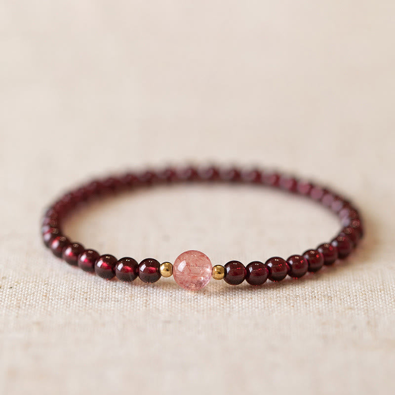 Granat & Erdbeerquarz Ruhiges Heilarmband