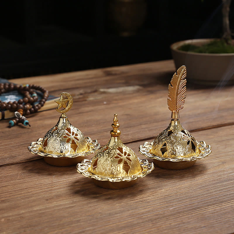 Räuchergefäß für spirituelle Meditation aus Goldlegierung