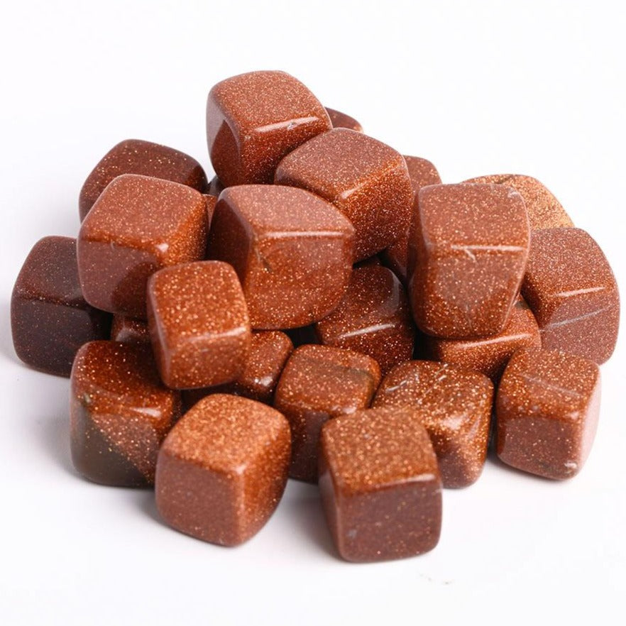 Goldsandstein-Kristallwürfel, 0,78 Zoll, polierte Würfel