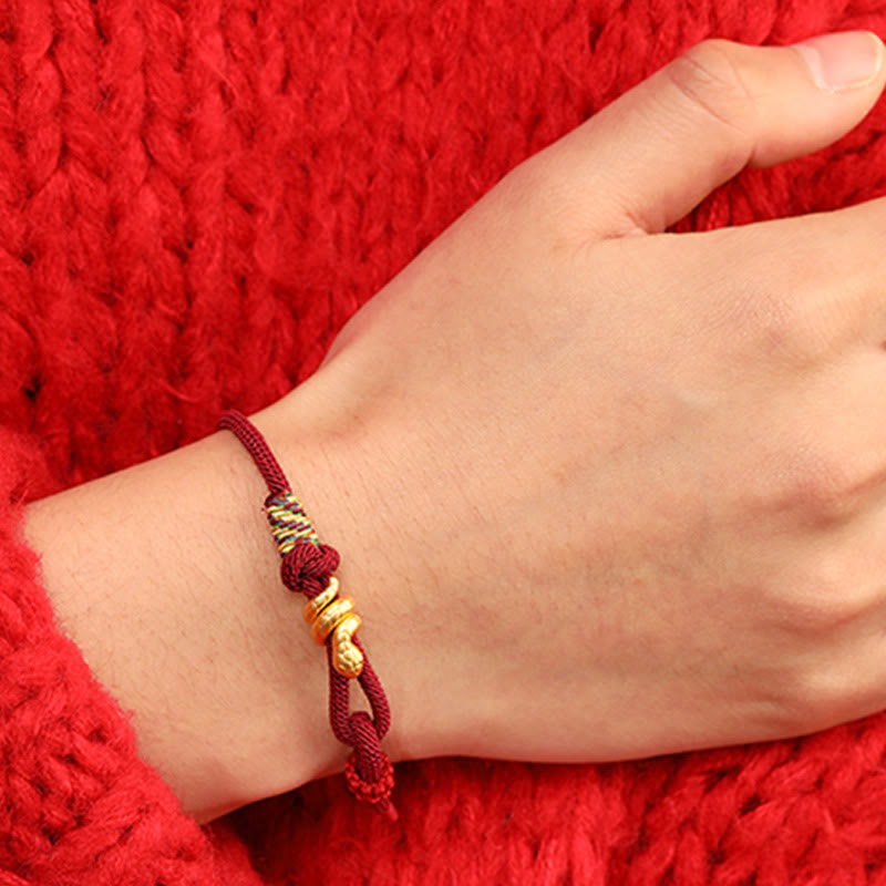 Gold Schlange Rote Schnur Glück Schutz Armband