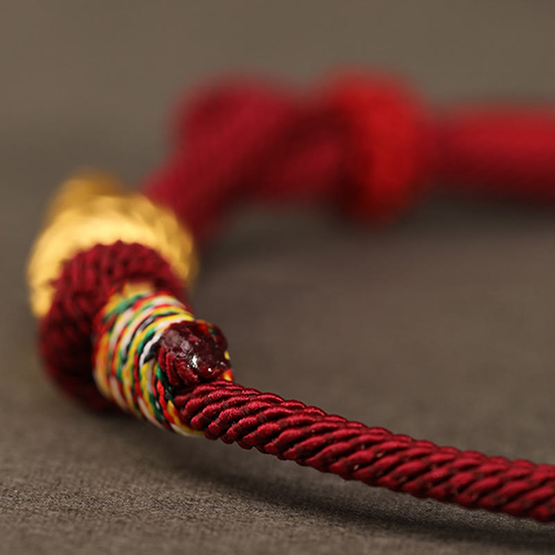 Gold Schlange Rote Schnur Glück Schutz Armband