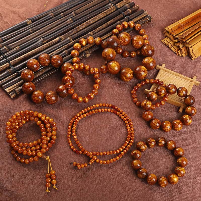 Goldenes Seeweiden-Mala-Armband für Erfolg und Heilung