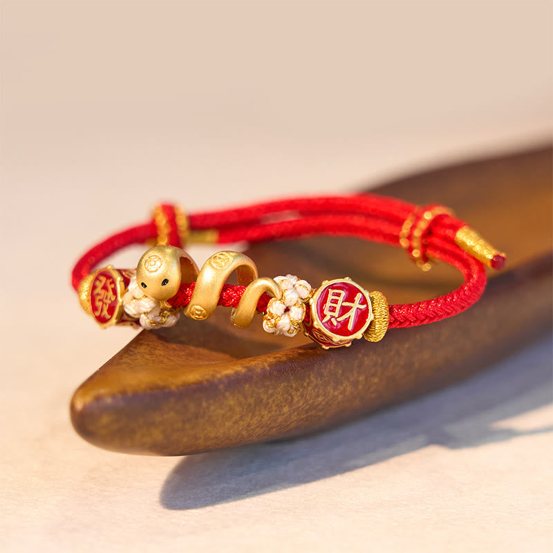 Goldenes Schlangen-Wohlstands-Spiritual-Schmuckarmband