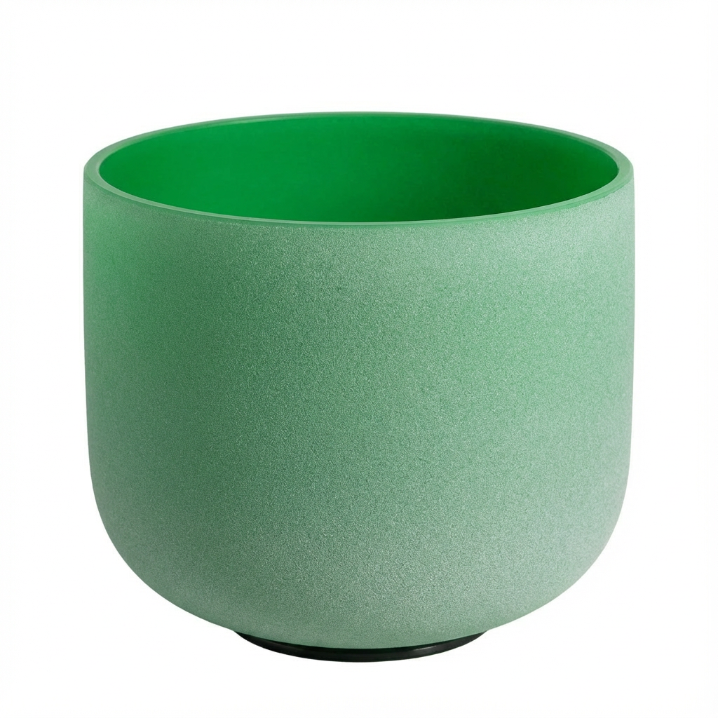 Grüne F-Note Herzchakra Kristallklangschale