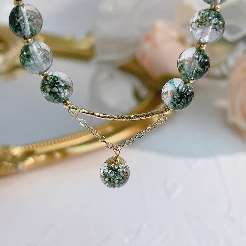 Grünes Phantom 14K Gold Vertrauens-Charm-Armband
