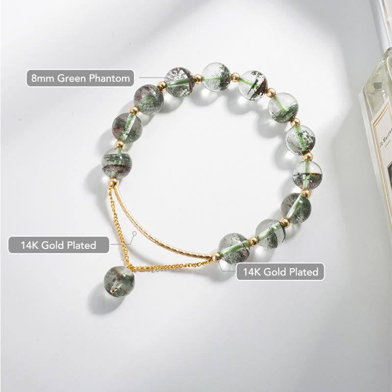 Grünes Phantom 14K Gold Vertrauens-Charm-Armband