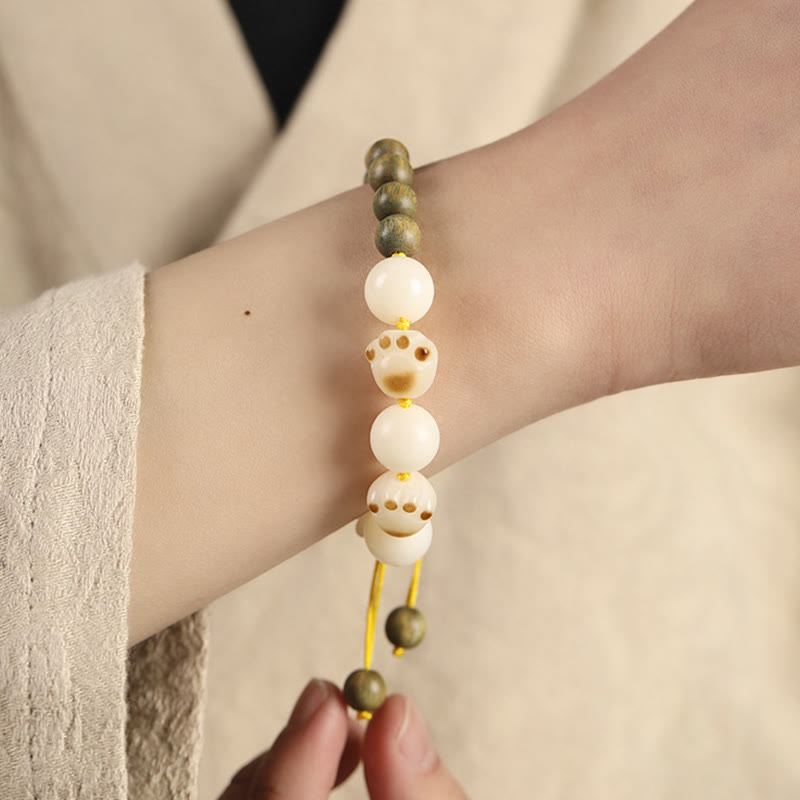 Grünes Sandelholz & Bodhi-Samen Unisex-Heilarmband 8mm Perlen