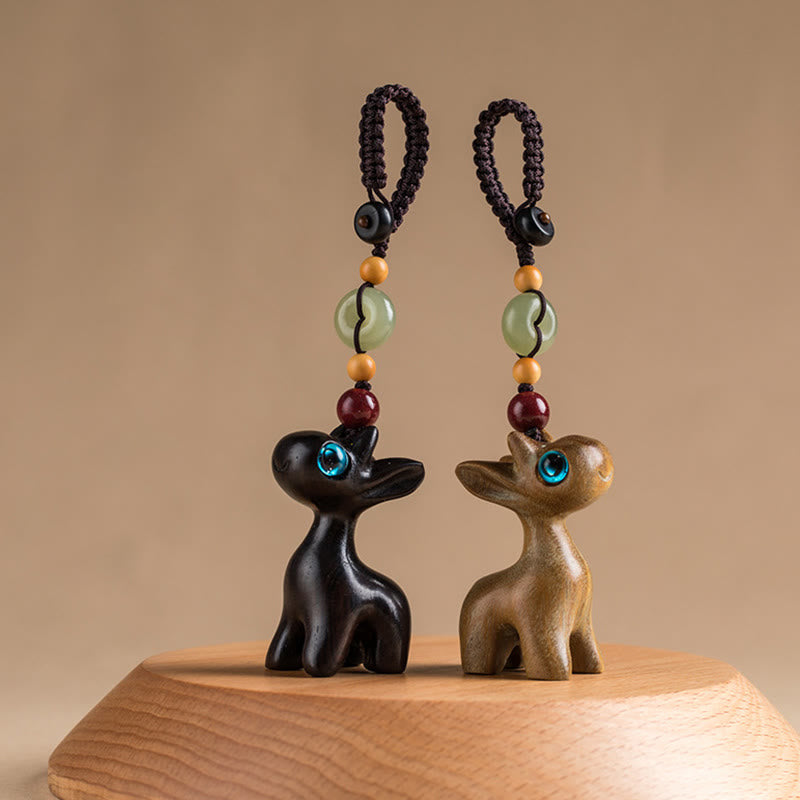 Grüne Sandelholz Ebenholz Holz Frieden Schnalle Schlüsselanhänger