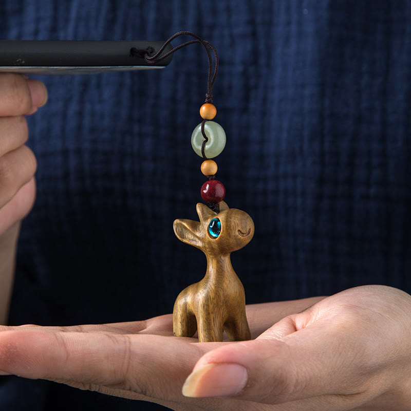 Grüne Sandelholz Ebenholz Holz Frieden Schnalle Schlüsselanhänger