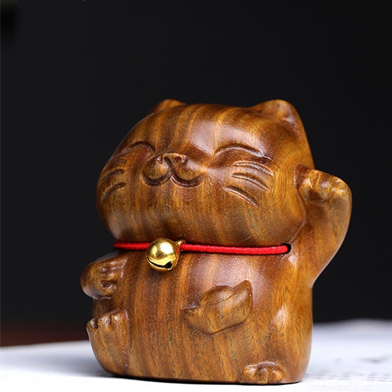 Grüne Sandelholz Glückskatze Dekoration 4,5 cm Peace Charm