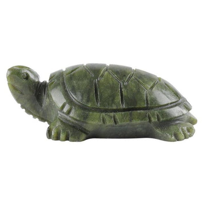 Grüne Serpentin-Schildkröte, 1,9 Zoll große Kristallfigur
