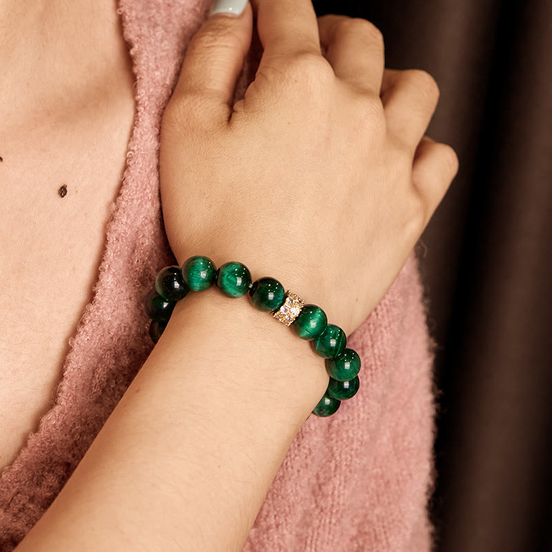 Grünes Tigerauge Positives Armband | Handgelenk 14-16cm