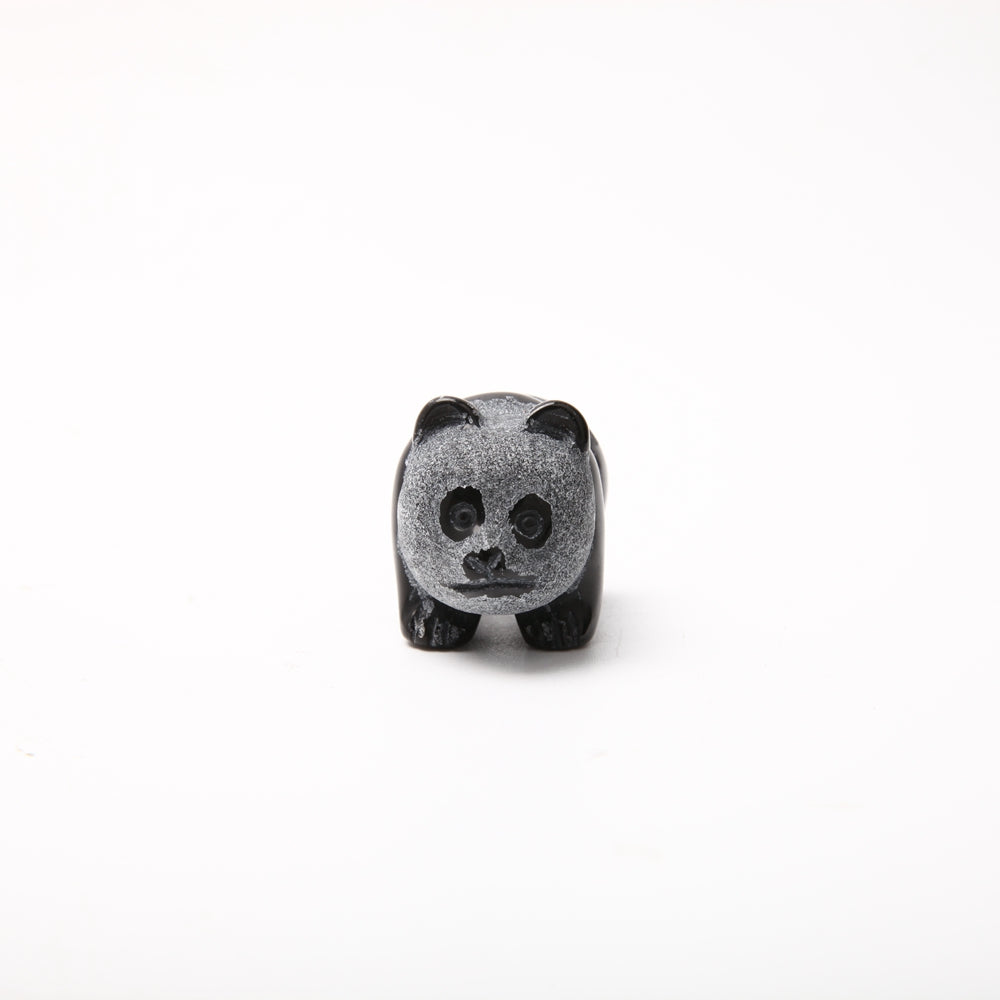 Handgeschnitzte Obsidian-Panda-Figur, 5,7 cm