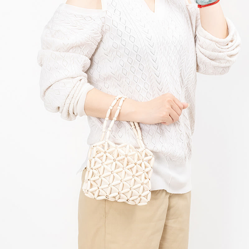 Handgewebte Mini-Holzperlen spirituelle Schmucktasche