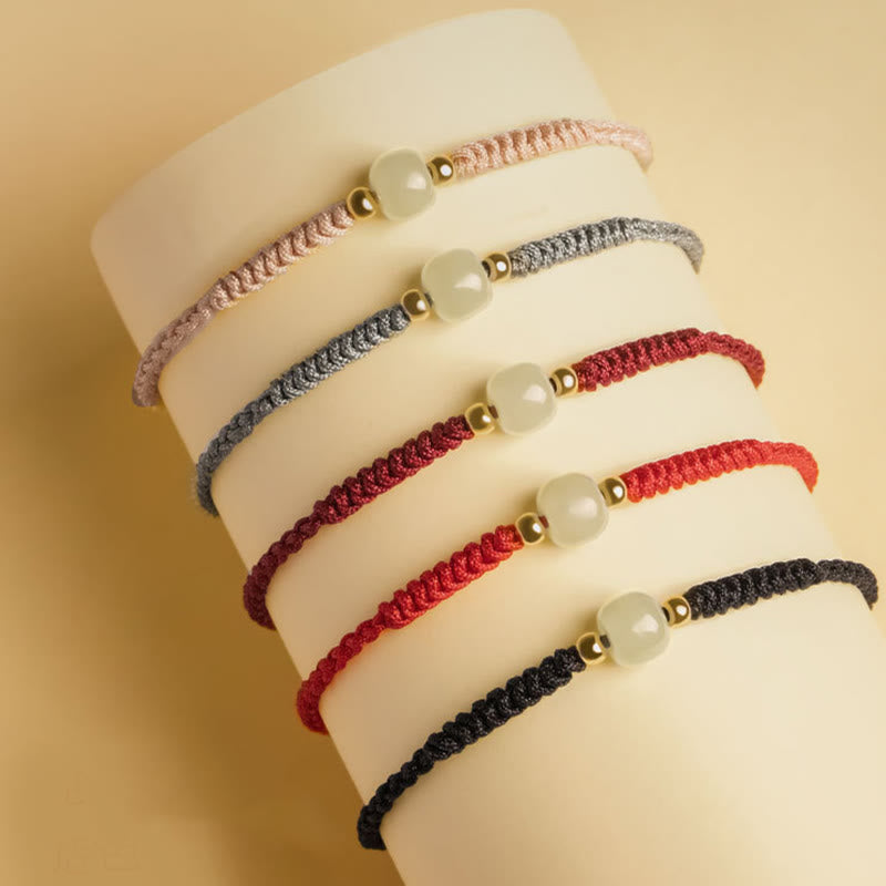 Handgefertigtes Jade-Glücksperlen-Überflussarmband