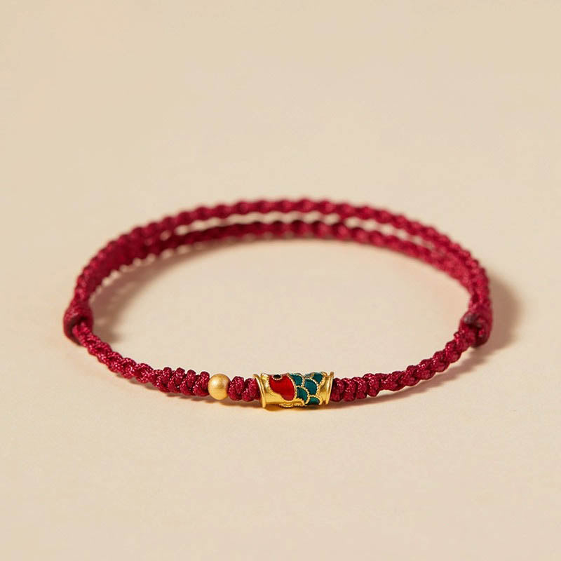 Handgefertigtes geflochtenes Armband mit Koi-Fisch-Motiv