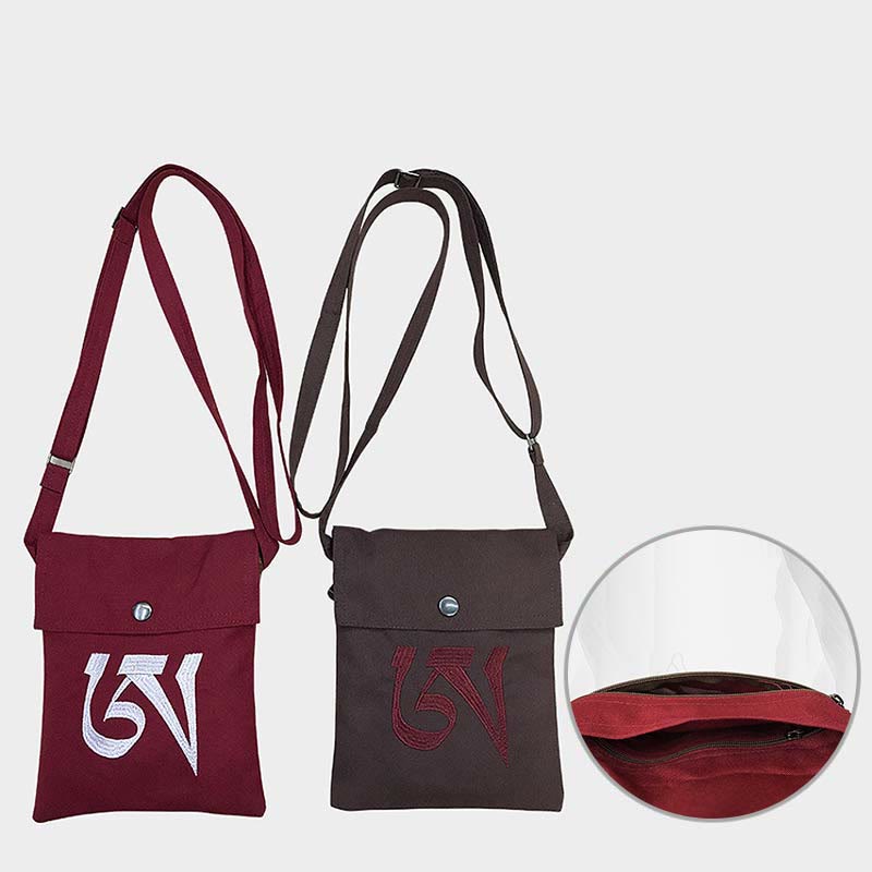 Handgefertigte OM Mantra Yoga-Umhängetasche aus Baumwolle