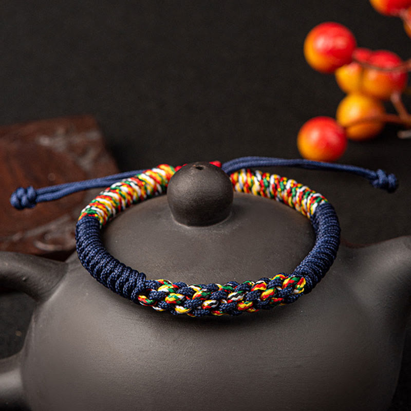 Handgefertigtes rotes Schnurarmband für Schutz und Glück, tibetischer Stil