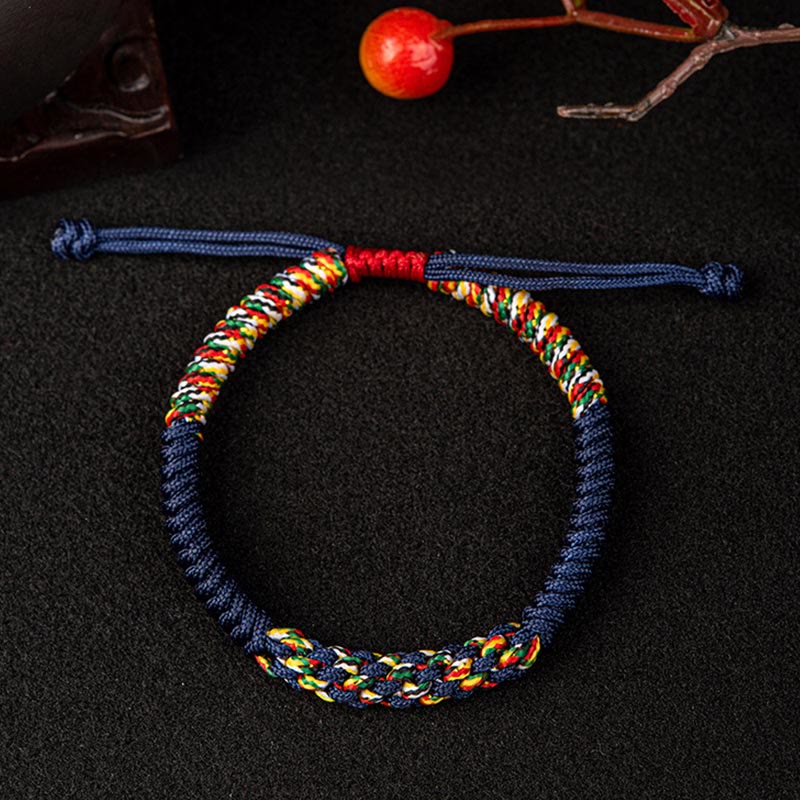 Handgefertigtes rotes Schnurarmband für Schutz und Glück, tibetischer Stil