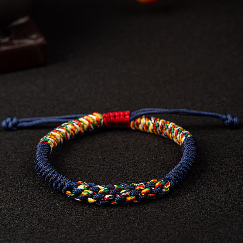 Handgefertigtes rotes Schnurarmband für Schutz und Glück, tibetischer Stil