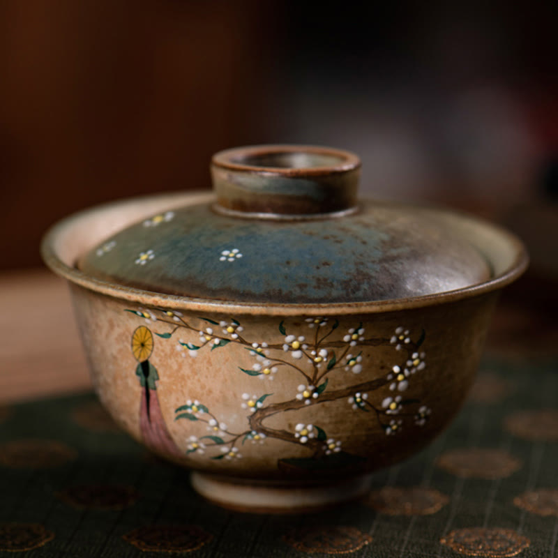 Hanfu Girl Porzellan Gaiwan Teetasse 150ml handbemalt