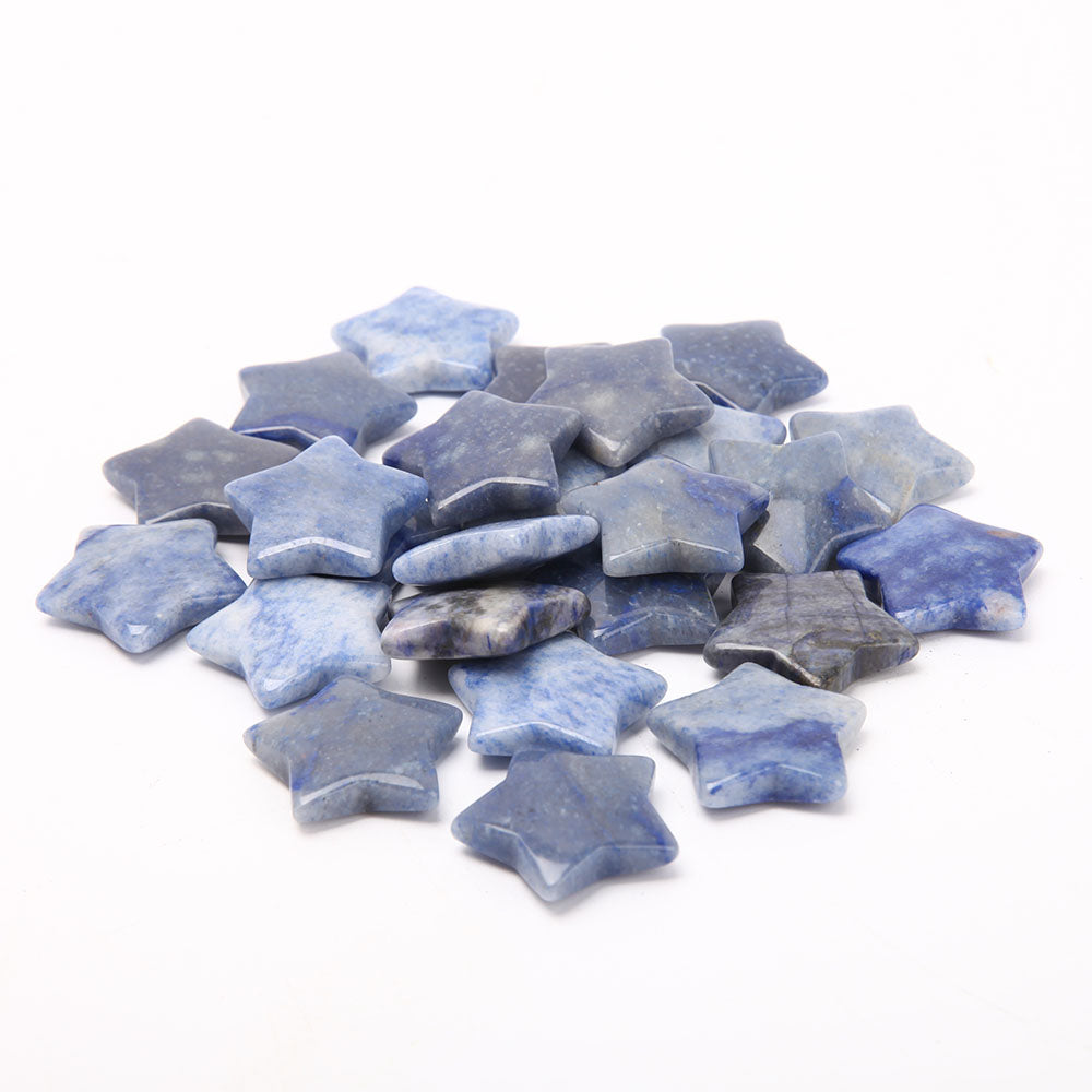 Heilende blaue Aventurin-Kristallstern-Schnitzereien, 3,0 cm