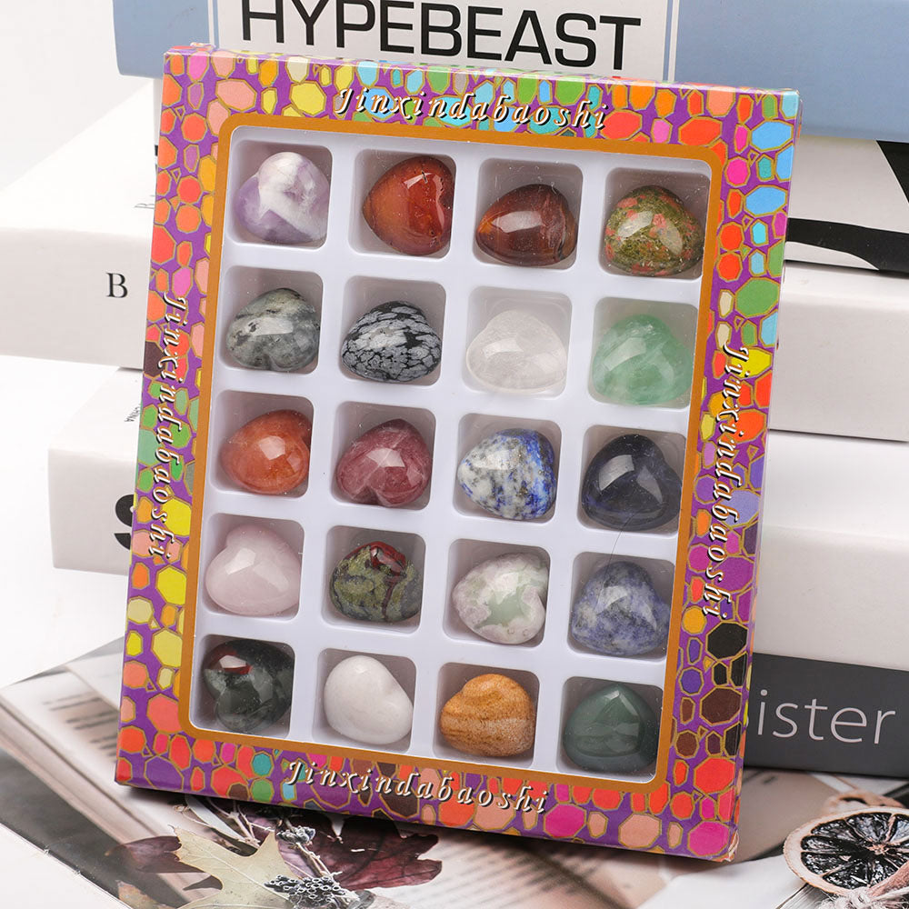 Herzförmige Palmstein-Sammelbox zur Heilung