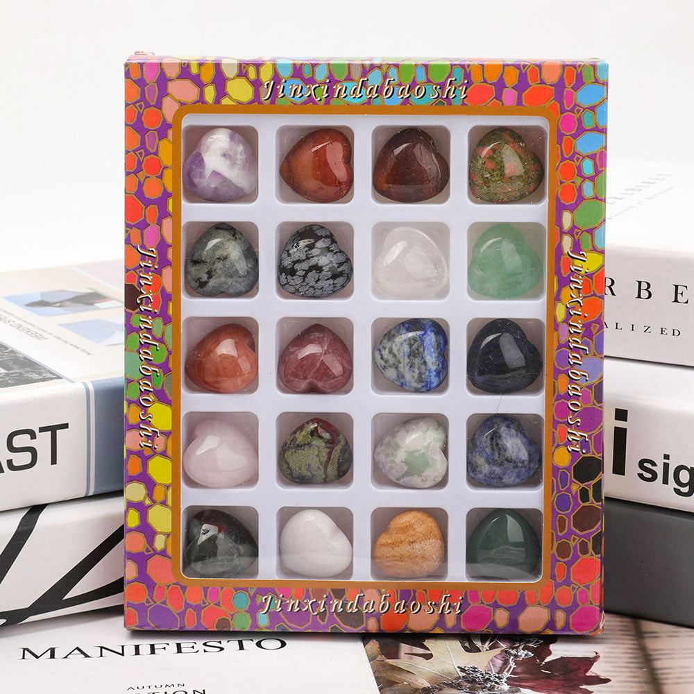 Herzförmige Palmstein-Sammelbox zur Heilung