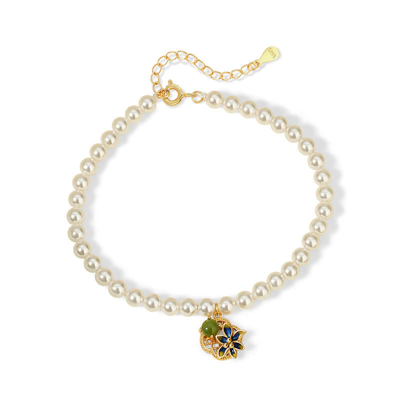 Hetian Cyan Jade Vierblättriges Kleeblatt Schmuckset | Heilende Klänge