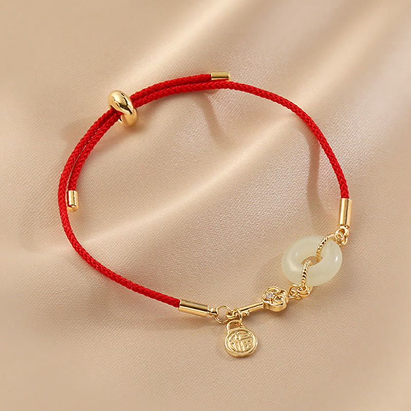 Hetian Jade 18K Gold Peace Buckle Glücksarmband Klassisch