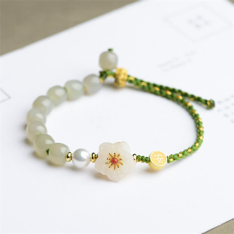 Hetian Jade Glücksbringer Armband | 925 Silber Unisex