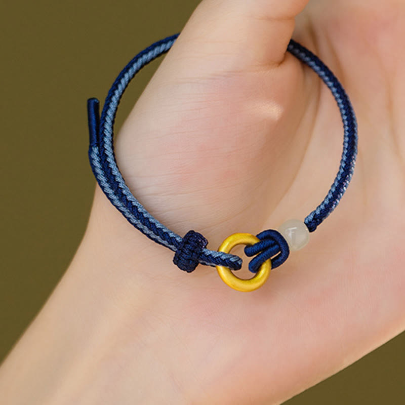 Hetian Jade Peace Buckle Armband 14-18cm | Sterling Silber