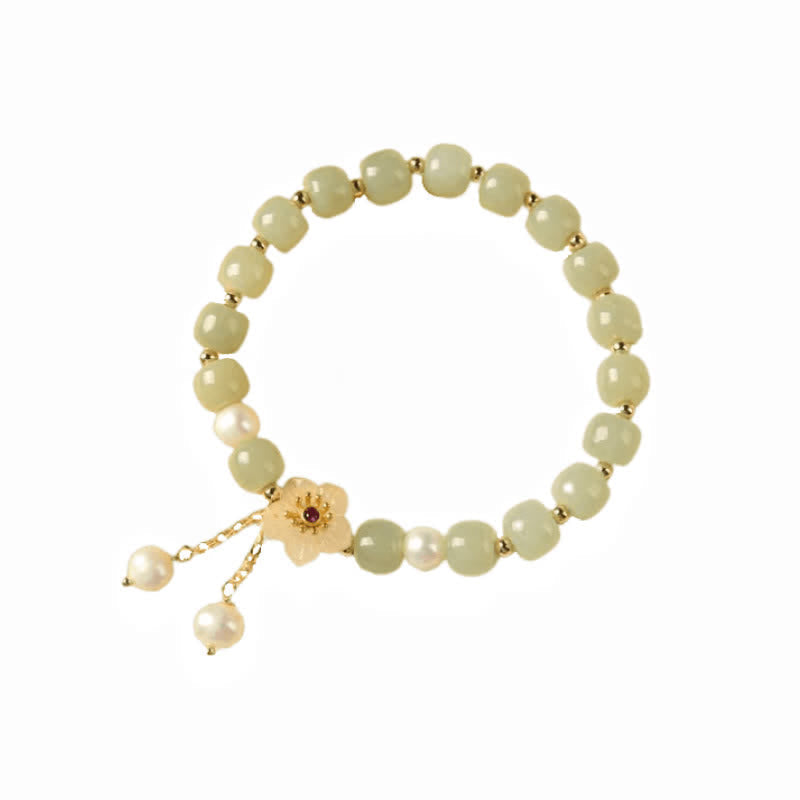 Hetian Jade Perle Glück 8mm Armband