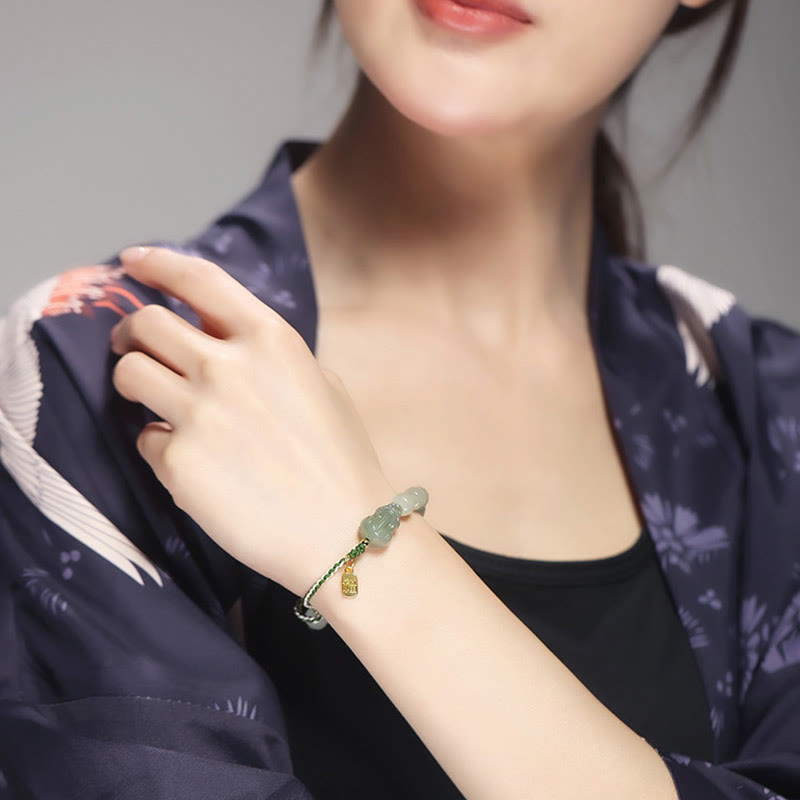 Hetian Jade PiXiu Glück Fu Charakter String Armband