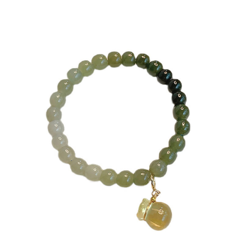 Hetian Jade Wohlstands-Geldbeutel-Charm-Armband