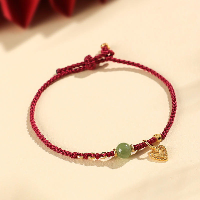 Charm-Armband aus Sterlingsilber mit Hetian-Jade