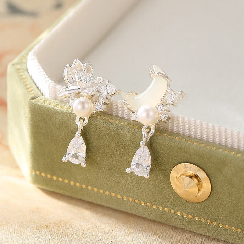 Hetian Jade Sterling Silber Ohrringe für Fülle und Ausgeglichenheit