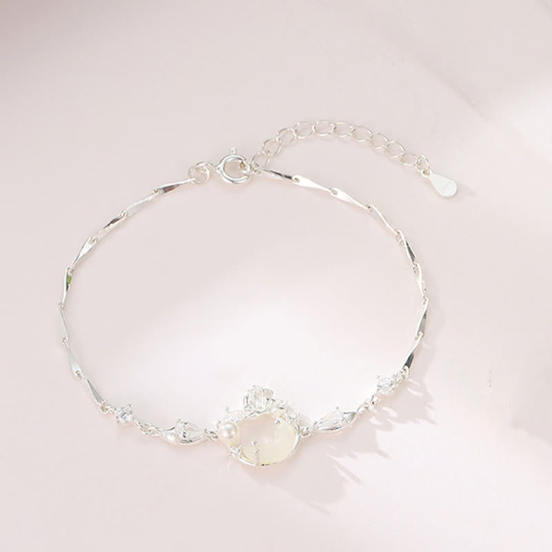 Hetian Jade Sterling Silber Lotus Armband 14-18cm Friedenssymbol