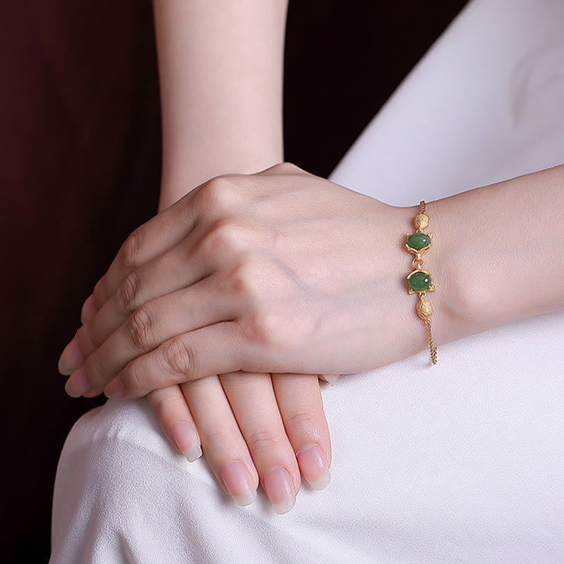 Hetian White & Cyan Jade Armband für Glück und Schutz