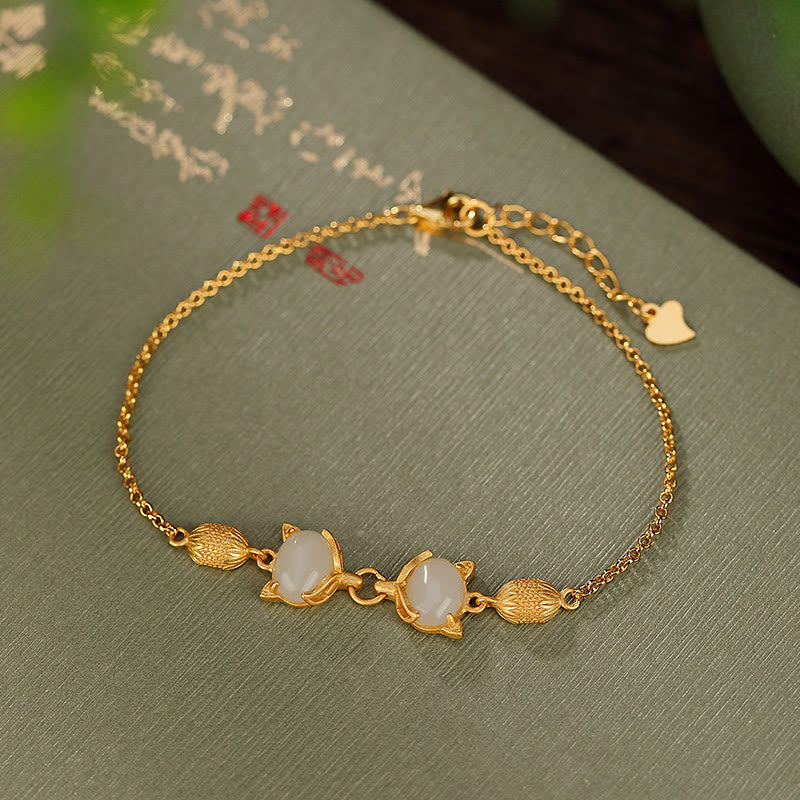 Hetian White & Cyan Jade Armband für Glück und Schutz