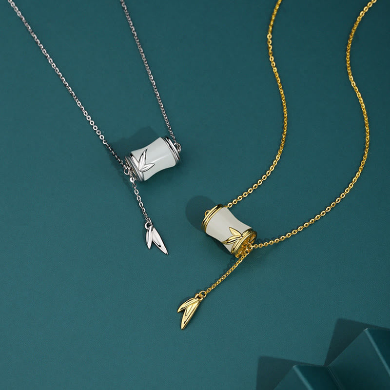 Glückskette und Armband aus Hetian-Weißjade | Sterlingsilber und 22 Karat Gold