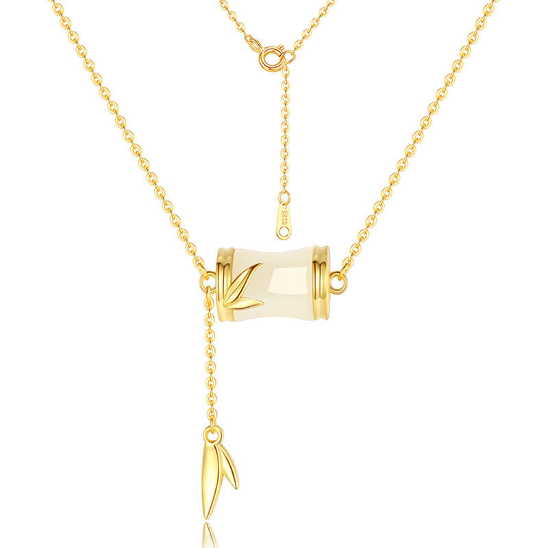 Glückskette und Armband aus Hetian-Weißjade | Sterlingsilber und 22 Karat Gold